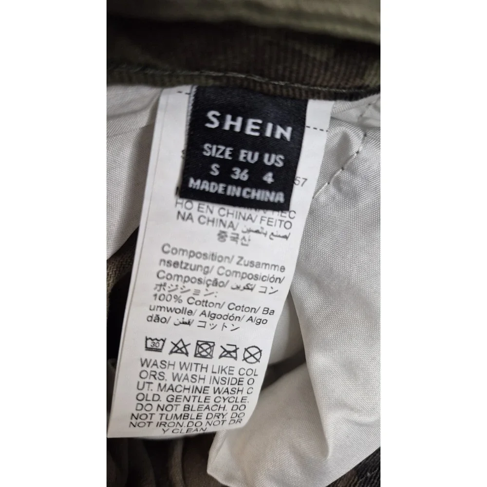 Shein Cargo Jeans‎ Womens 4 Size Small Camo Utility Pocket Baggy